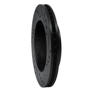 Mitsubishi Mirage Brake Rotor (1) - Front Left - R1 Concepts - Drilled & Slotted - Black - `98-`07